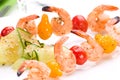 Grilled shrimps and cucumber s Royalty Free Stock Photo