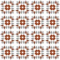 Grilled shrimps and forks tiled squares seamless photo pattern