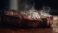 Grilled sirloin steak, rare and juicy, smoky generated by AI