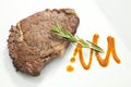 Grilled Sirloin steak with rosemary Royalty Free Stock Photo