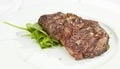 Grilled Sirloin steak with spinach Royalty Free Stock Photo