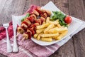 Grilled Skewer with French Fries