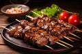 Grilled Skewered Meat Dish Royalty Free Stock Photo
