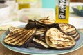 grilled sliced aubergines Royalty Free Stock Photo
