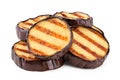 grilled sliced eggplant isolated on white background. clipping path Royalty Free Stock Photo