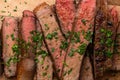 Grilled sliced meat steak Royalty Free Stock Photo