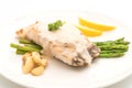 grilled snapper fish steak with vegetable Royalty Free Stock Photo