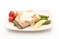 grilled snapper fish steak with vegetable Royalty Free Stock Photo