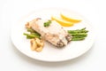 grilled snapper fish steak with vegetable Royalty Free Stock Photo