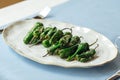 Grilled spanish green padron peppers