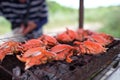 Grilled spanner crab (red frog crab) Royalty Free Stock Photo