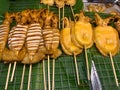 grilled squid in the market Royalty Free Stock Photo
