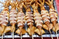 Grilled Squid on stall Royalty Free Stock Photo