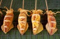 Grilled Squid, Thailand Food - Barbecue from squids sold on the