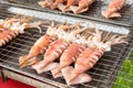 Grilled squids at street market