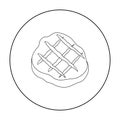 Grilled steak icon in outline style isolated on white background. Meats symbol stock vector illustration Royalty Free Stock Photo