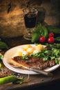 Grilled steak with potatoes Royalty Free Stock Photo