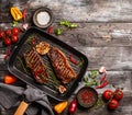 Grilled strip steak with spices Royalty Free Stock Photo