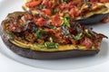 Grilled stuffed aubergine Royalty Free Stock Photo