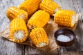 Grilled sweet corn with salt