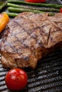 Grilled T-Bone Steak and Vegetables Royalty Free Stock Photo