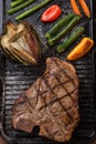 Grilled T-Bone Steak and Vegetables Royalty Free Stock Photo