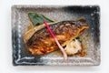 Grilled Teriyaki Saba Grilled Mackerel with Teriyaki Sauce Served with Pricked Ginger