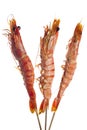 Grilled tiger prawn on skewers