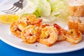 Grilled tiger shrimps in spices, sweet and sour sauce