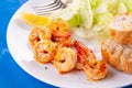 Grilled tiger shrimps in spices, sweet and sour sauce