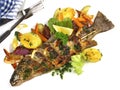 Grilled Trout with Potatos and Salad