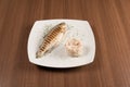 Grilled trout with rice Royalty Free Stock Photo
