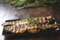 Grilled trout stuffed with vegetables Royalty Free Stock Photo