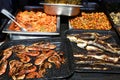 Grilled trouts, shrimp and seafood