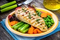 Grilled turkey fillet with vegetables