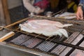 Grilled Unagi eel fish for making Unagi no kabayaki Royalty Free Stock Photo