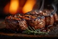 Grilled veal, BBQ delight, steak perfection, savory meat indulgence