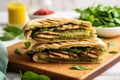 grilled vegan panini sandwich with pesto