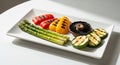 Grilled vegetables artfully arranged on a Royalty Free Stock Photo