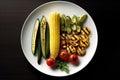 Grilled Vegetables Assortment on a White Plate