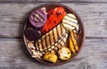 Grilled vegetables background