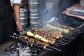 Grilled vegetables barbecue skewers healthy picnic food Royalty Free Stock Photo