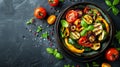 Grilled vegetables in bowl, delicious healthy food