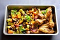 Grilled vegetables with chicken wings Royalty Free Stock Photo