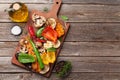 Grilled vegetables on cutting board Royalty Free Stock Photo