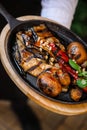 Freshly grilled vegetables on plate. Royalty Free Stock Photo