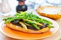 Grilled vegetables sandwich Royalty Free Stock Photo