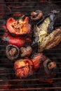 Grilled vegetables, Ukrainian cuisine. Photo of food on a dark background Royalty Free Stock Photo