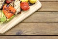 Grilled Vegetables On The Wood Background Royalty Free Stock Photo