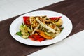 Grilled Vegetables With Yellow Cheese Royalty Free Stock Photo